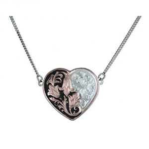 Montana Silversmiths Rose Gold Filigree and Flowers Heart Necklace (NC523RG)